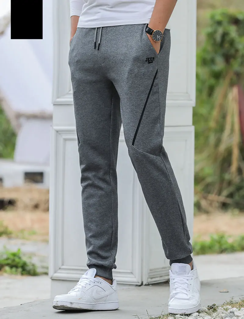2019 New Spring Autumn JEEP Sweatpants Mens Casual Knitted Elastic Waist Cotton Pants Fashion High Quality Trousers Solid Colors (18)