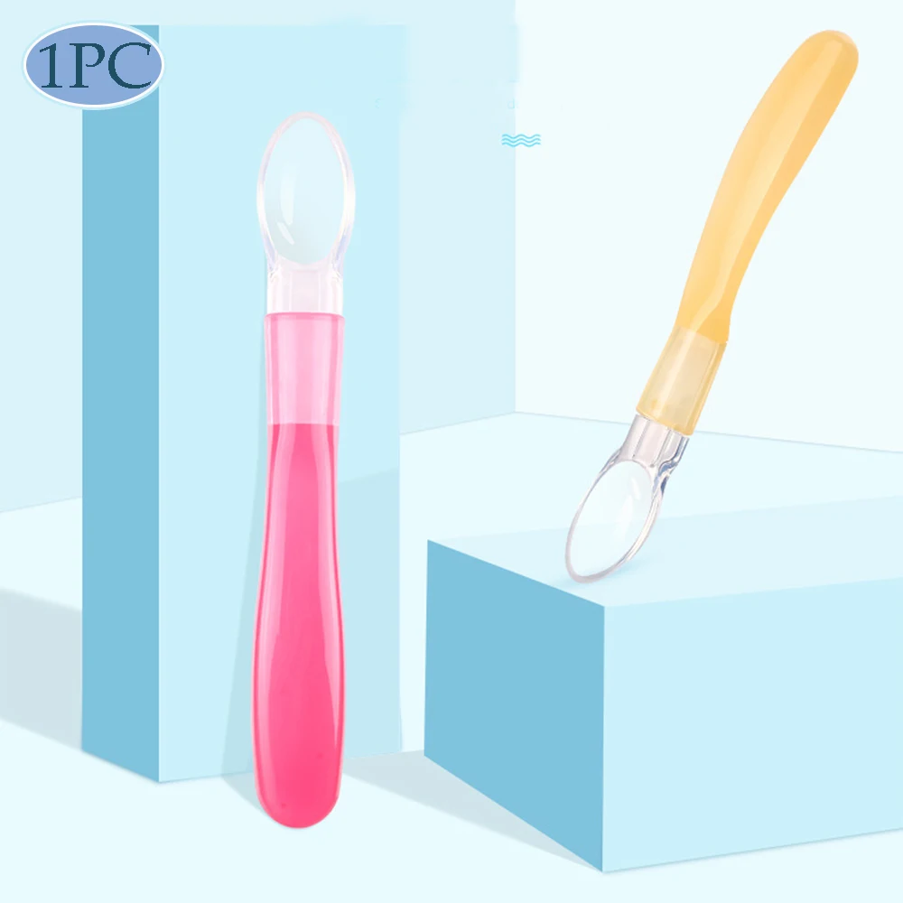 

2019 baby spoons feeding dishes Tableware for children flatware cutlery colher spoon silicone tools-for-patchwork lot soup ladle