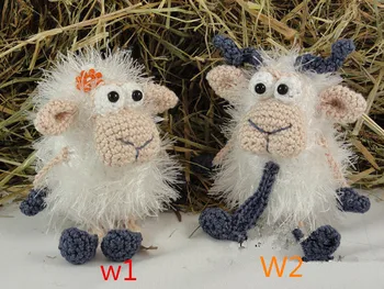 

Crochet handmade married couple Sheep baby toy and doll rattle