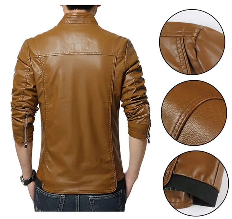 Брендовая одежда, осенняя рубашка slim fit Для Мужчин's кожаная куртка и пальто из искусственной Искусственная кожа байкерские Куртки мужской Меховые Пальто мотоциклетная куртка