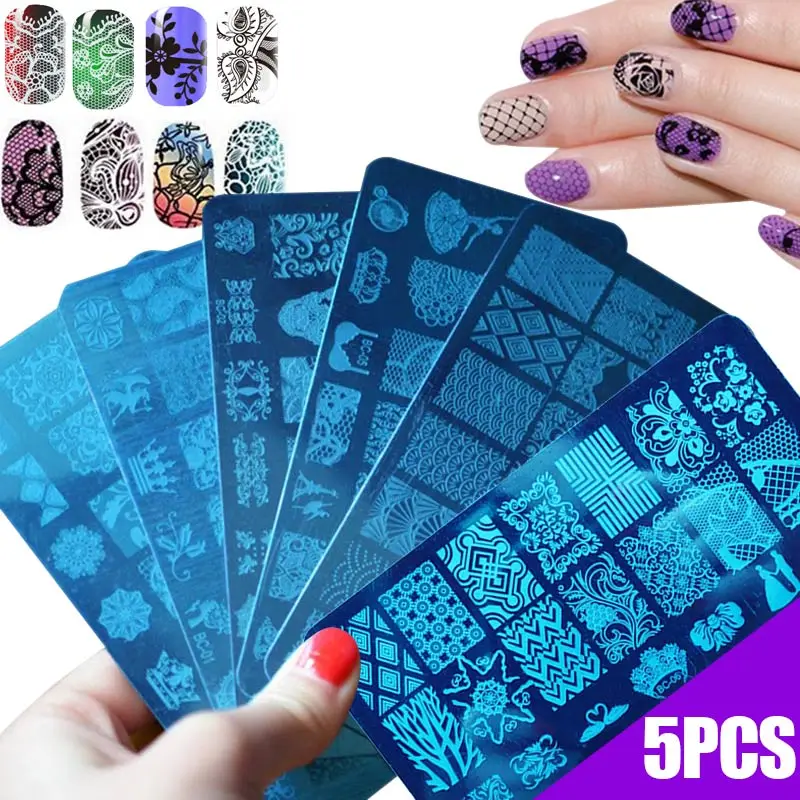 

2017 Hot Sale And 5 Sheets Nail Art Plates Stamper Stamping Manicure Image Template Line Nails DIY Painting Tools WH998