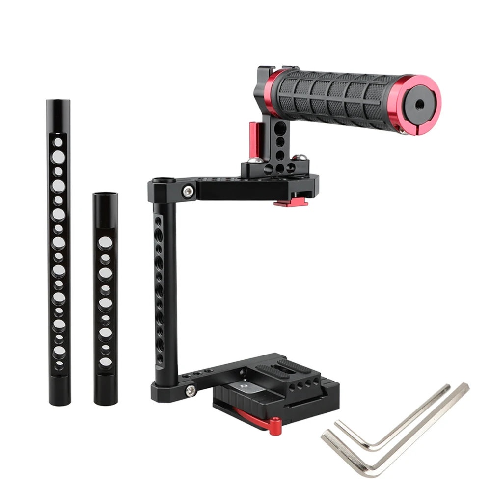 

CAMVATE DSLR Camera Cage with Top Handle for Cameras Canon 70D, 80D, Panasonnic GH5, Nikon D810, Fujifilm X-T2C1574