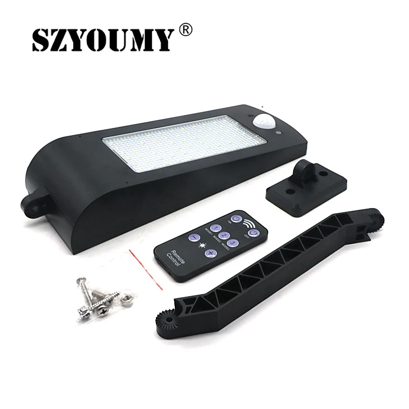 - SZYOUMY Solar Lamp 3 Modes 2 Angles Rotable 1000Lm 66Led Outdoor Wireless Ip65 Waterproof Solar Light For Garden Wall Yard