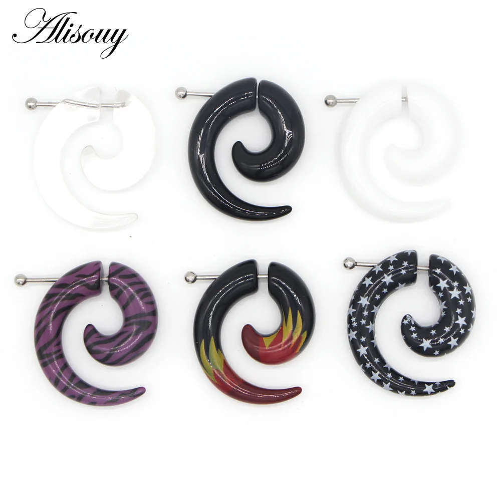 Buy Alisouy 2 pieces Fashion Unisex Spiral Fake Ear Plug Flesh Plugs Ear