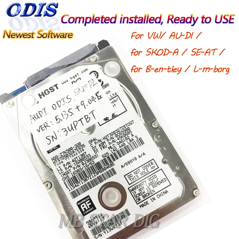  Nuevo software VAS5054A ODIS V5.16/V5.13 en HDD listo para usar el software completo vas5054a para 