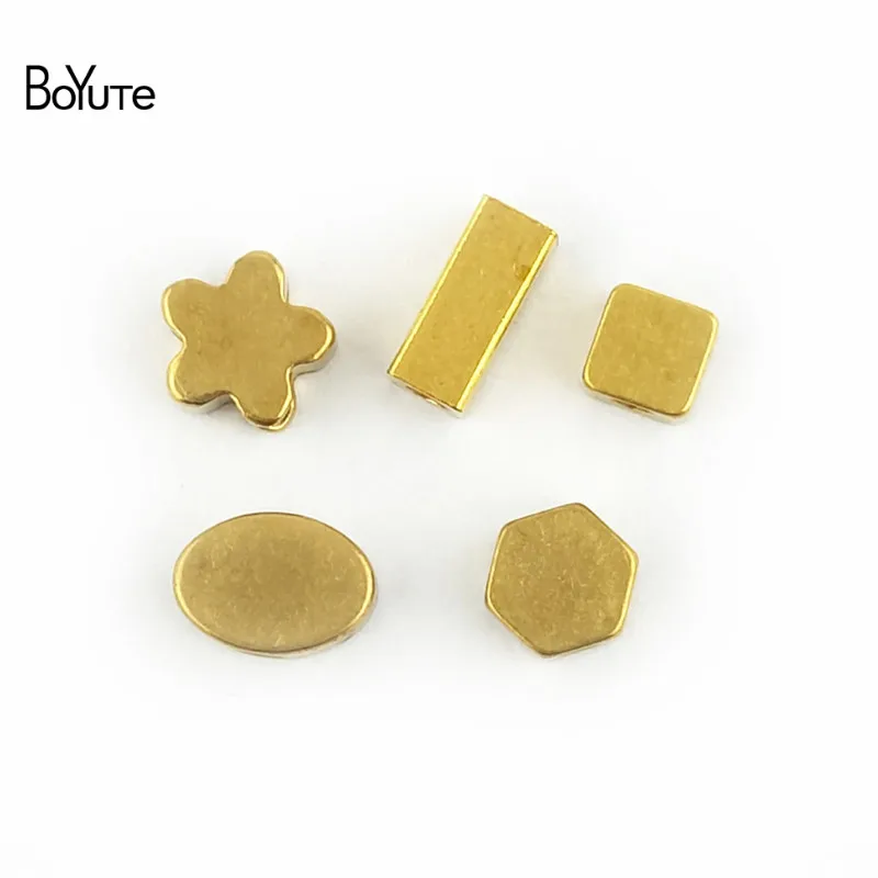 BoYuTe 100Pcs Metal Brass Geometric Squre Oval Star Beads Diy Hand Made Spacer Beads Jewelry Making (5)