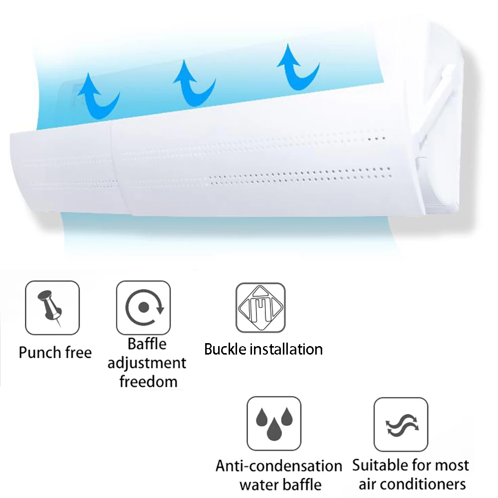

2019 New Adjustable Air Conditioner Cover Windshield Air Conditioning Baffle Shield Air Conditioner Anti-wind Shield Drop Ship