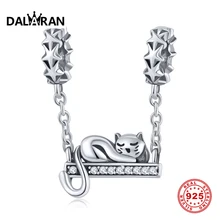 DALARAN DIY Серебряный Кот Шарм 925 пробы Серебряный леди день Святого Валентина подарок кулон Дикий браслет аксессуары