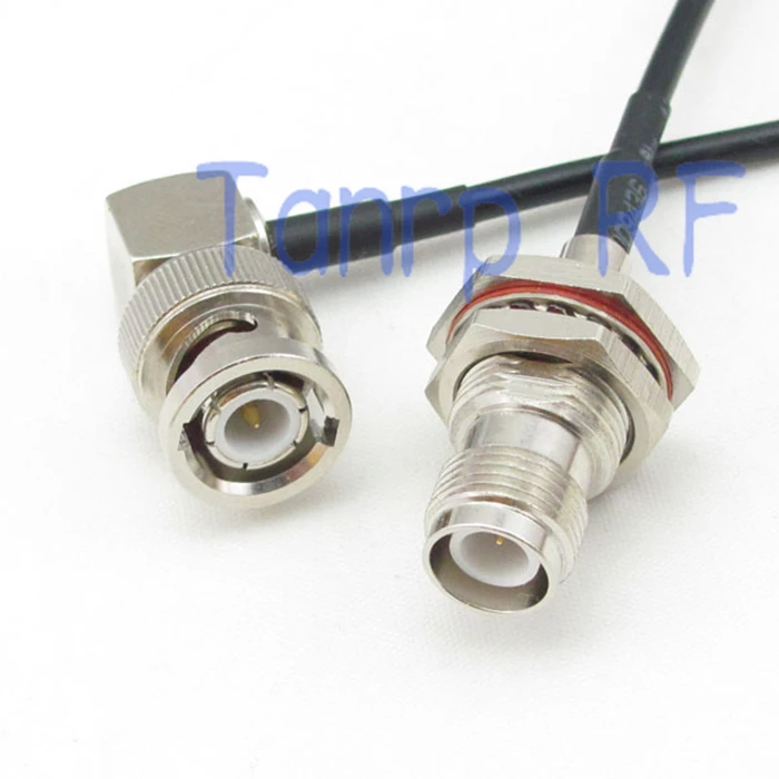 

10pcs 6in RP-TNC female jack to BNC male right angle RF connector adapter 15CM Pigtail coaxial jumper cable RG174 extension cord