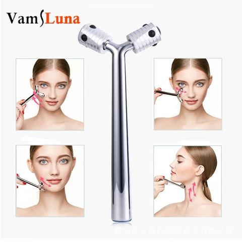 Barra de Levantamento Pedras do Germânio dos Pces para o Aperto da Pele-definer do Contorno Manual da Cara do Rolo da Massagem da Beleza com 8 Facial