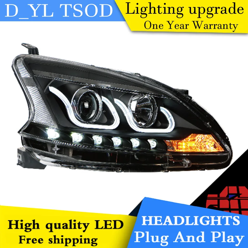 

Car Styling For Nissan Sylphy headlights 2012-16 Sylphy led headlight Head Lamp led drl projector headlight H7 hid Bi-Xenon Lens