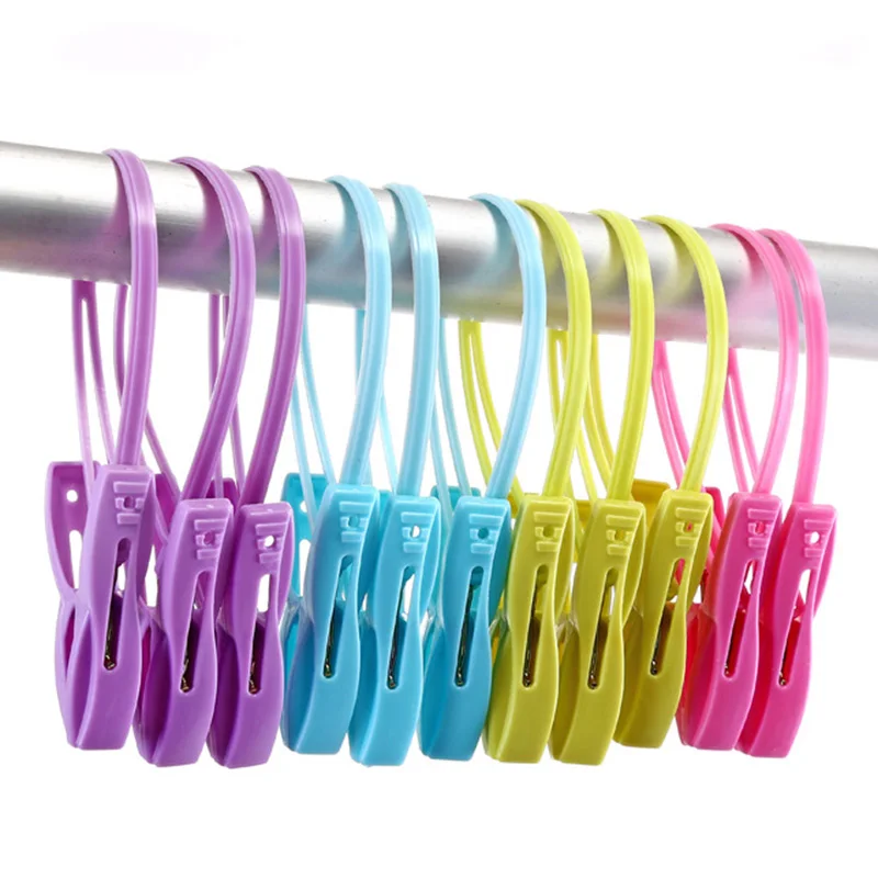 

12Pcs/Lot New Multi-Purpose Clothespin Windbreaker Clip Ring Windproof Non-Slip Sunscreen Clip Clothes Socks Balcony Clothespin