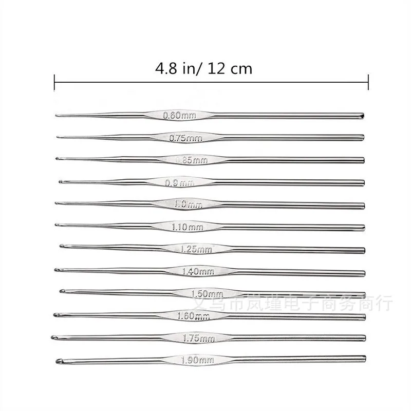 12pcs/set Small Crochet Hooks Stitches Knitting Needles Handicraft Crochet Set Hand Weave Tool Sewing Accessories YSS9135