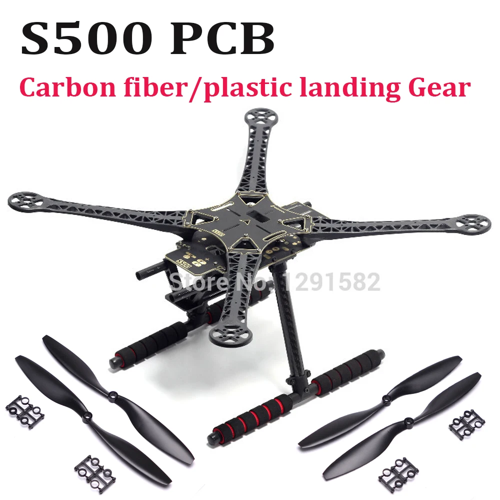 

S500 500mm PCB Version Four Axis Qudcopter Frame ( F450 Upgrade Version ) with carbon fiber / plastic Landing Gear 1045 Prop