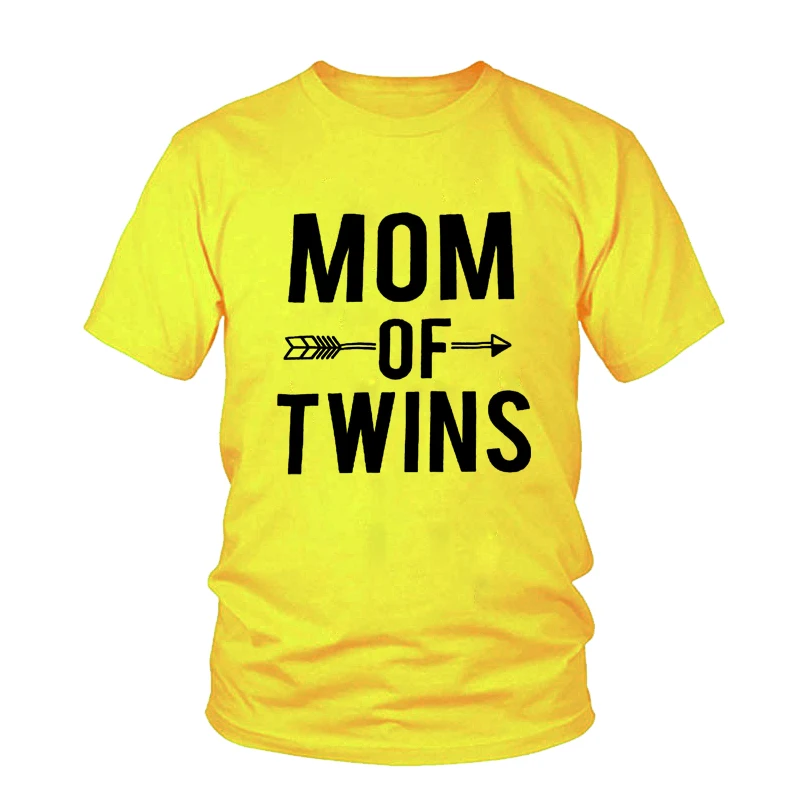 2018 женская футболка с надписью MOM OF TWINS летние модные хлопковые топы Повседневная