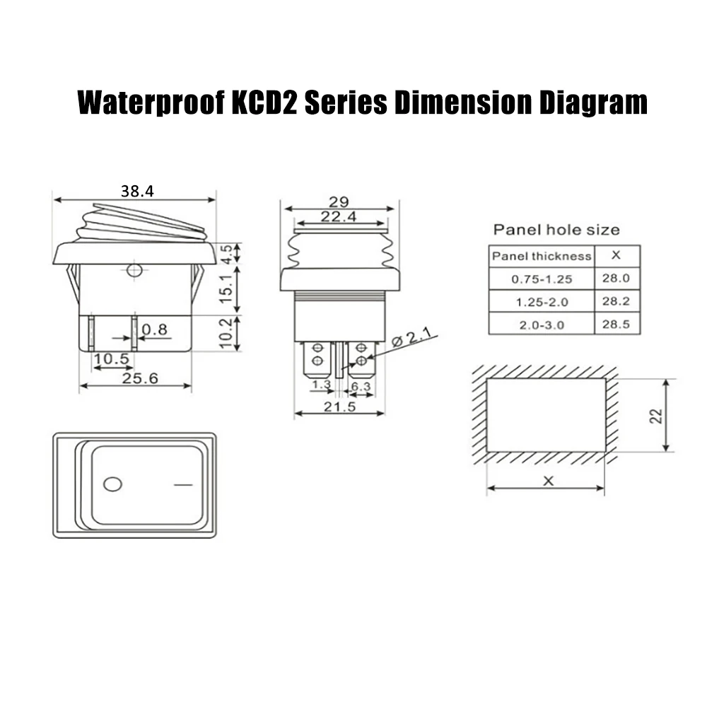 KCD2 водонепроницаемый кулисный переключатель ВКЛ-ВЫКЛ-ВКЛ 4PIN 6PIN Кнопка лодка-образный водонепроницаемые переключатели со светом 15а 250 В
