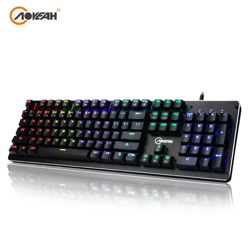 AOYEAH механическая клавиатура 104 ключей синий переключатель круглый keycap с