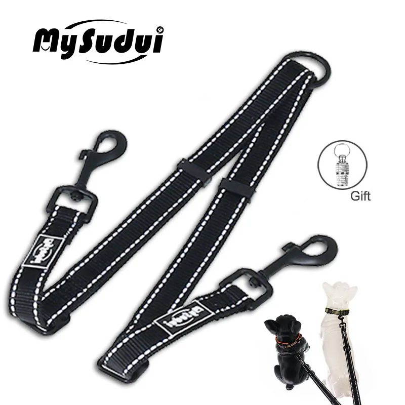 

MySudui Double Dog Leash For Tow Dogs Nylon Adjustable Leash For Dog Double Lead Leash Coupler Pet Dual Dog Leash Running Belt