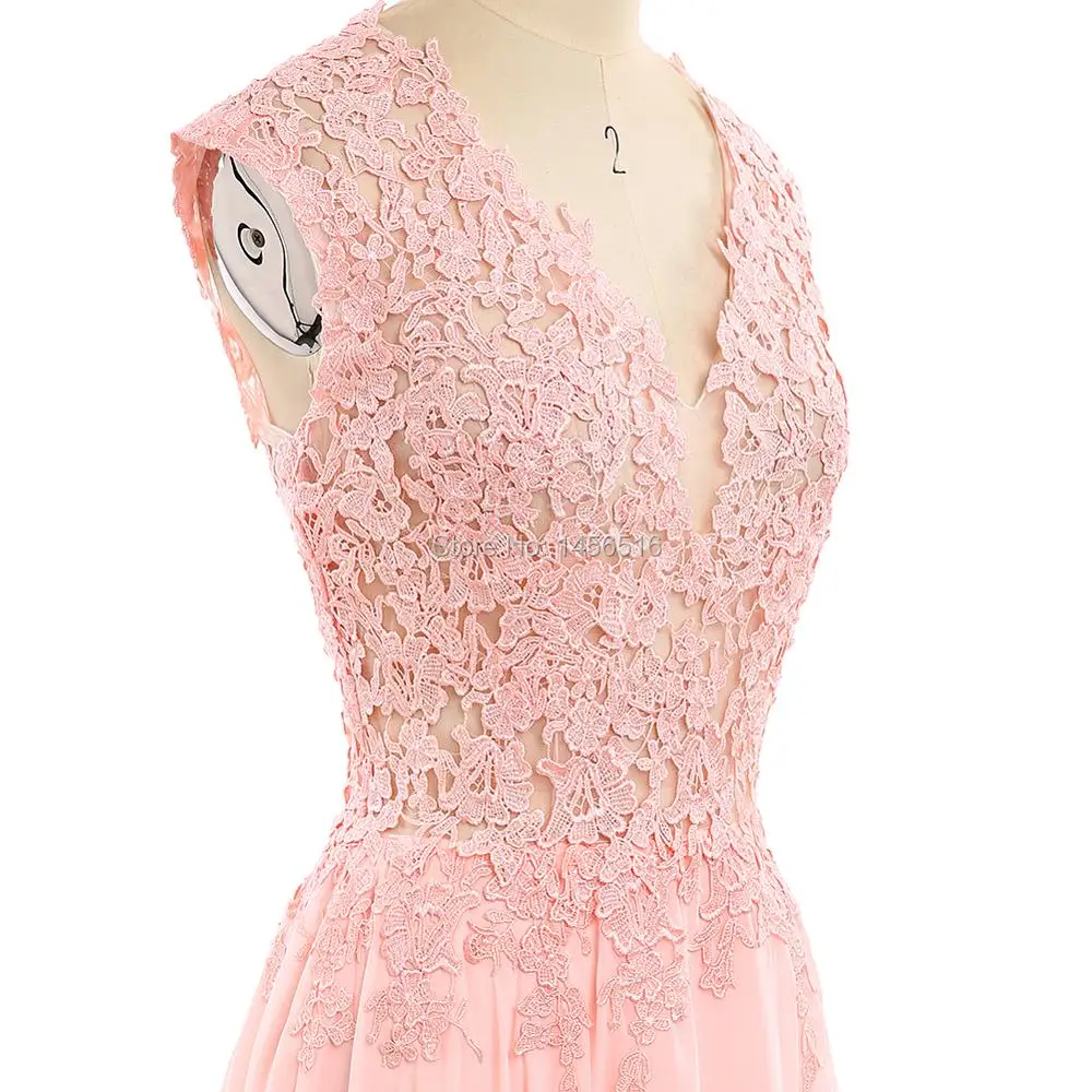 Cheap Evening Dresses Long New Charming V-Neck Floor Length Chiffon with Top Lace party Occasion Dresses Cheap Evening Dresses Long New Charming V-Neck Floor Length Chiffon with Top Lace party Occasion Dresses