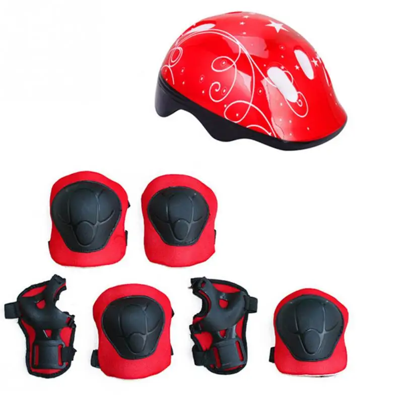 7Pcs/set Kids Child Cycling Skating Skateboard Helmet Roller Protector Elbow Knee Pads Wrist Children Sport Protector Pads