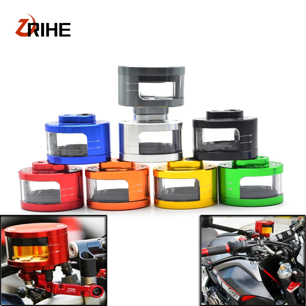 Universal Motorcycle Brake Fluid Reservoir Oil Tank with mounting kit For Yamaha FZ1 FZ6 FZ-07 FZ8 FZ-09 FZ-10 FZS1000 FAZER