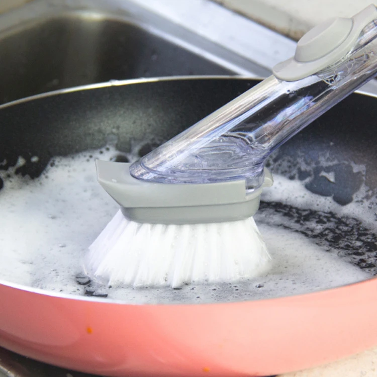 ONEUP 2 в 1 кухонная Чистящая щетка Скраб для мытья посуды с дозатором жидкого мыла с 4 съемными щетками