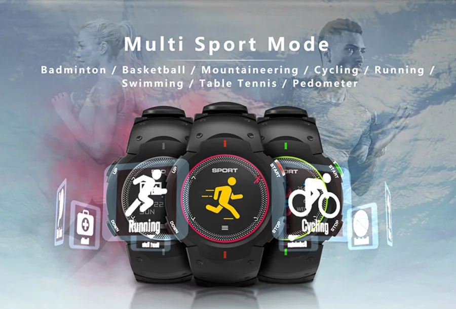 NO.1 F13 IP68 50M Waterproof Multi-sports Mode Heart Rate Monitor Remote Camera Smart Watch Smartwatch Bracelet Fitness Tracker