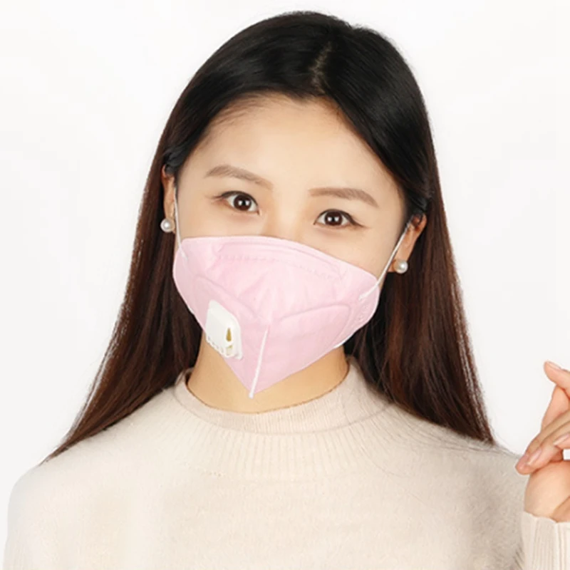 3 шт./партия KN95 Пылезащитная маска PM 2,5 противопротивотуманные маски против гриппа дыхательный клапан для взрослых безопасный сажевый респиратор - Цвет: PK