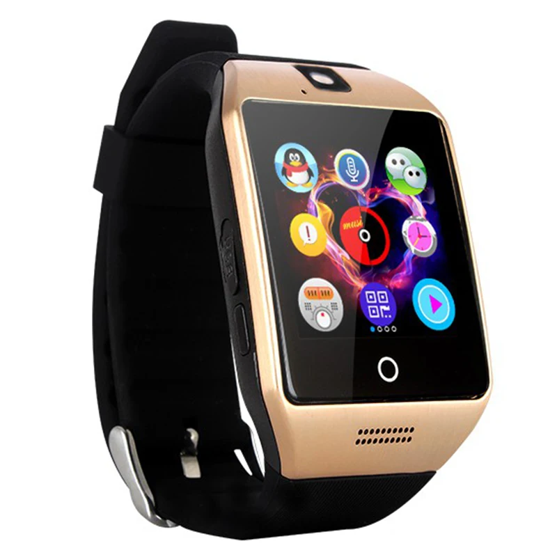 2017 Curved Screen Q18 Smart Watch Bluetooth Smartwatch Support NFC SIM Card With Pedometer Health Tracker
