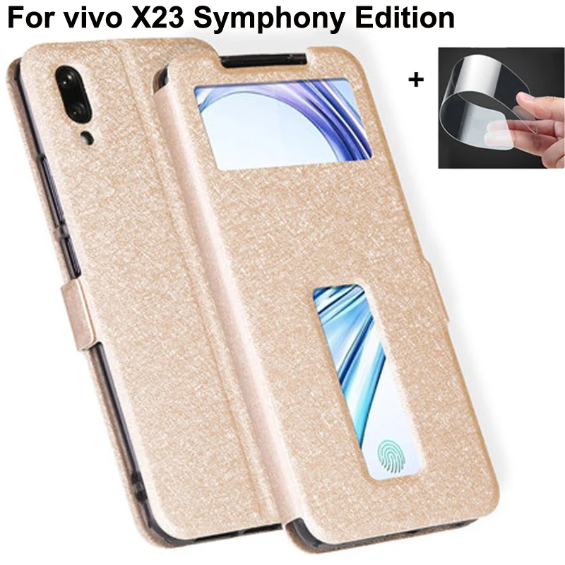 Чехол книжка кожаный с открытым окном для vivo X23|Бамперы| |