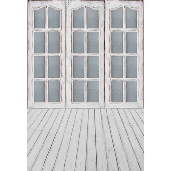 

Customize Vinyl Photography Backdrop Vintage White Wooden Door Newborn Printed Children Backgrounds for Photo Studio