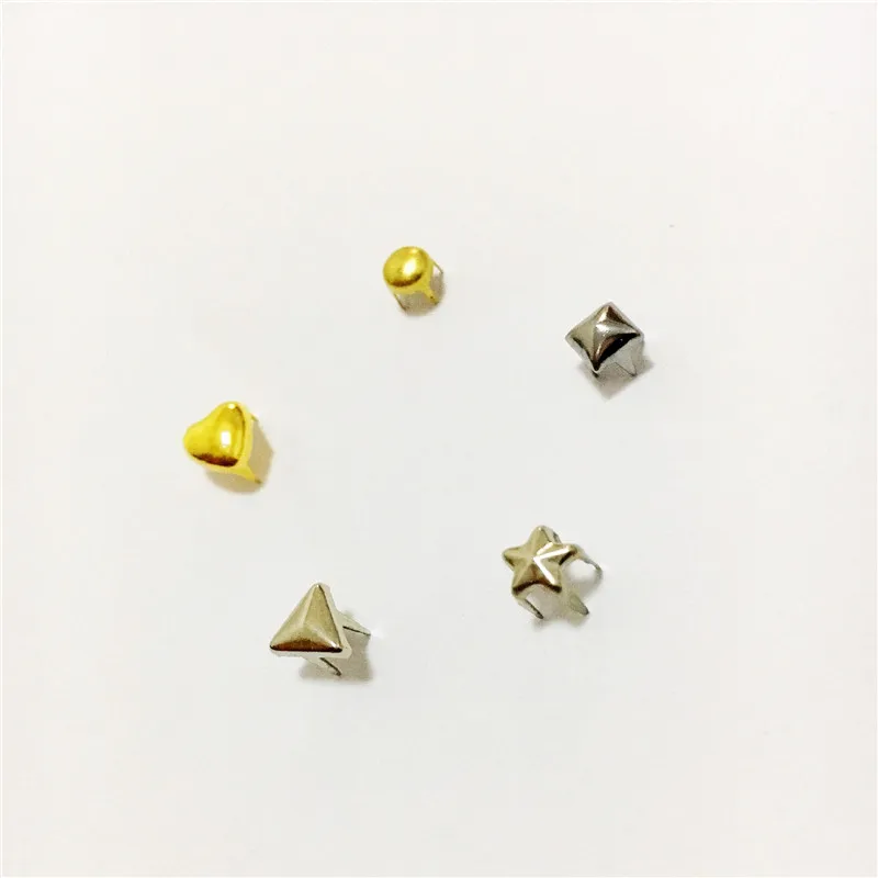100PC/Bag Mini Round Head Five-Pointed Star Heart-Shaped Geometric Shape Claw Nail DIY Clothing Sewing Accessorie Bag Decoration | Дом и сад