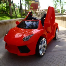 Детский Электрический автомобильный светильник с открытой дверью, музыкальный электрический автомобиль от 3 до 7 лет, четырехколесный двухприводный электрический игрушечный автомобиль