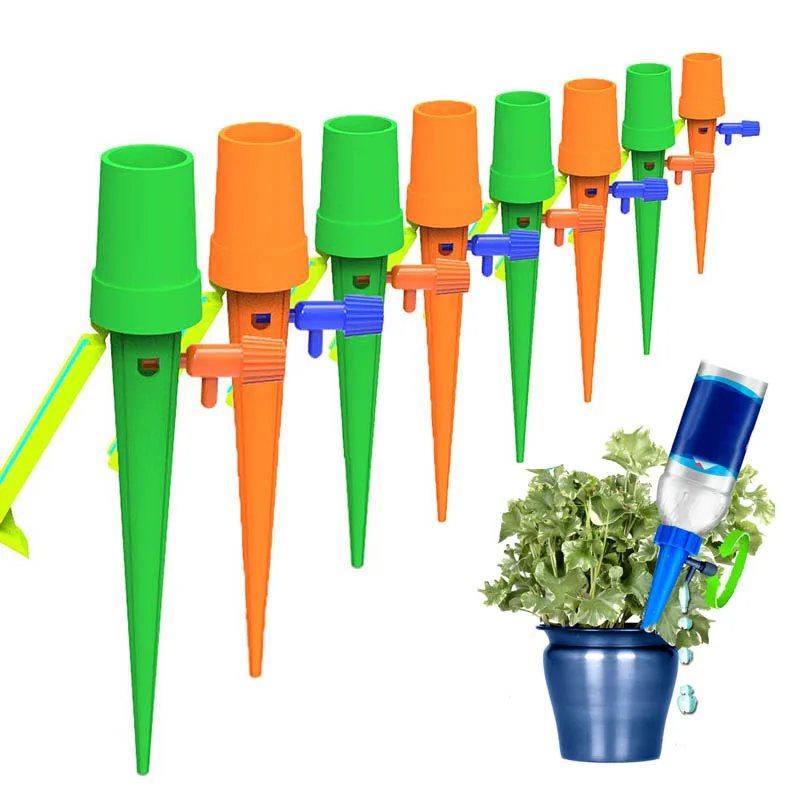 2019 New Plant Self Watering Spikes System Anti-Down Bracket with Slow Release Control Valve Switch #1 | Дом и сад