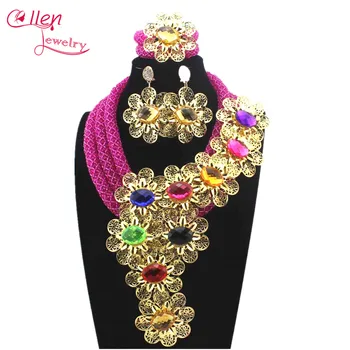 

Royal Blue Luxury African beads jewelry sets india nigerian wedding beads flower beaded bridal necklace dubai jewelry sets 13795