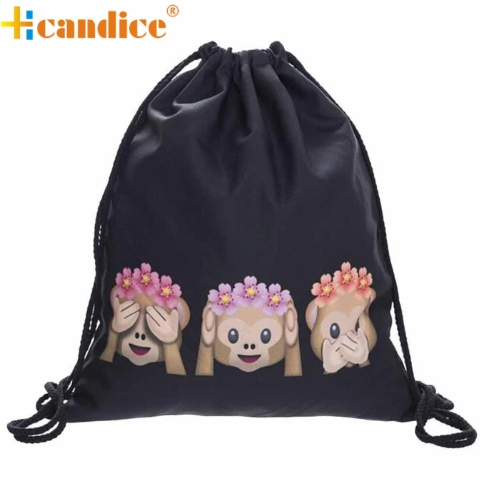 

Hcandice Best Gift Hcandice Drawstring Backpack Fashion Unisex Emoji Backpacks 3D Printing Bags Drawstring Backpack