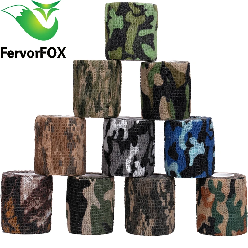 Image 5cmx4.5m Army Camo Outdoor Hunting Shooting Tool Camouflage Stealth Tape Waterproof Wrap Durable accessories new arrival