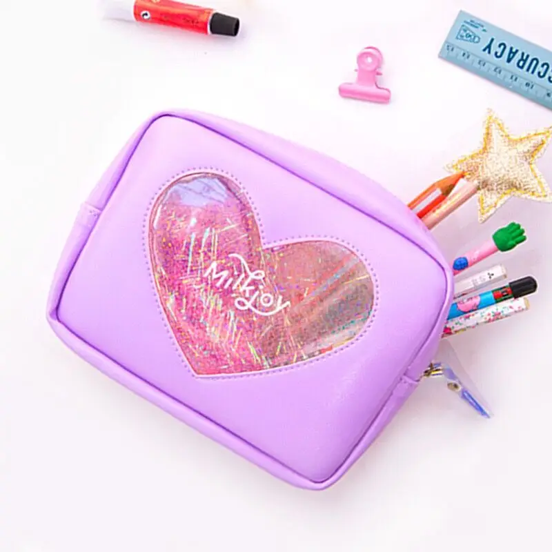 Косметический Чехол Bentoy Milkjoy Laser Lucency с голограммой и бриллиантами сумка для