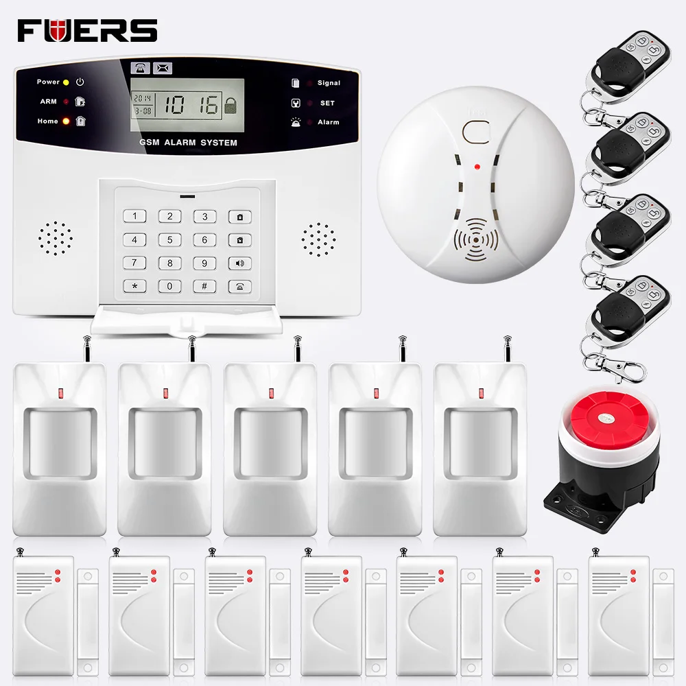 

FUERS DP500 Auto Arm Disarm Wireless GSM Home Security Surveillance Protection APP Remote Control SMS Call Push Alarm System Kit