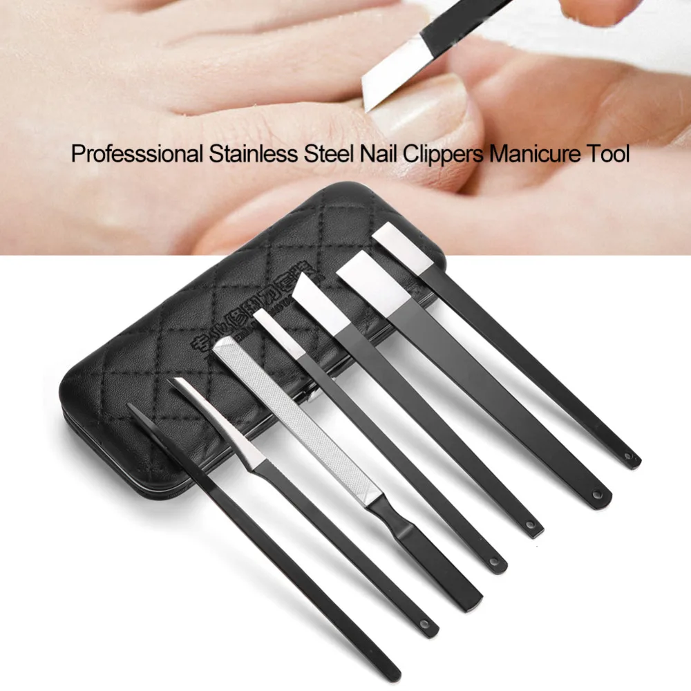 Профессиональный комплект ножниц для маникюра из нержавеющей стали, набор триммеров для стрижки ногтей, чехол