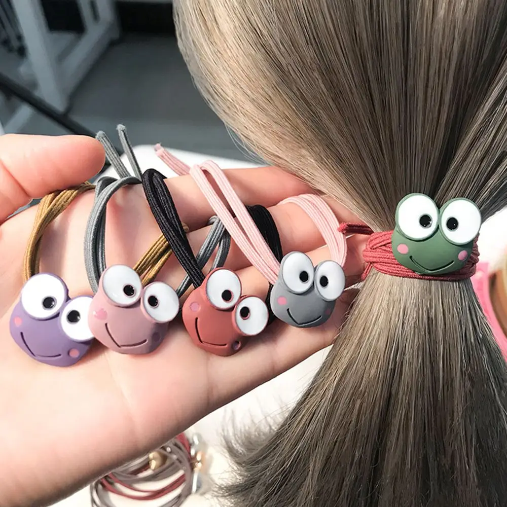 

Women Cartoon Little Frog Elastic Hair Rope Rubber Hairband Girl Simple Ponytail Holder Hair Accessories