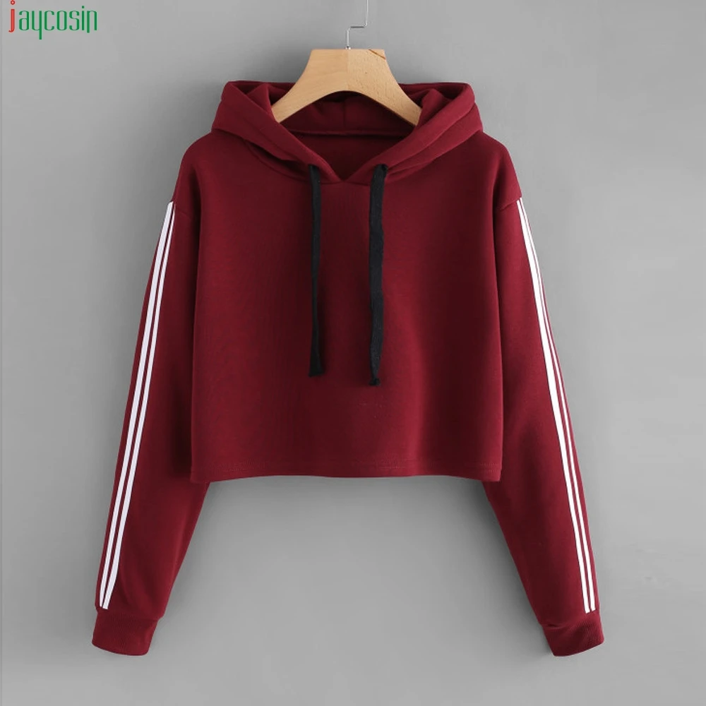 JAYCOSIN moda recortada Sudadera Mujer a rayas de manga larga Sudadera con  capucha jersey con capucha sudaderas con capucha para mujer|Sudaderas con  capucha y sudaderas| - AliExpress