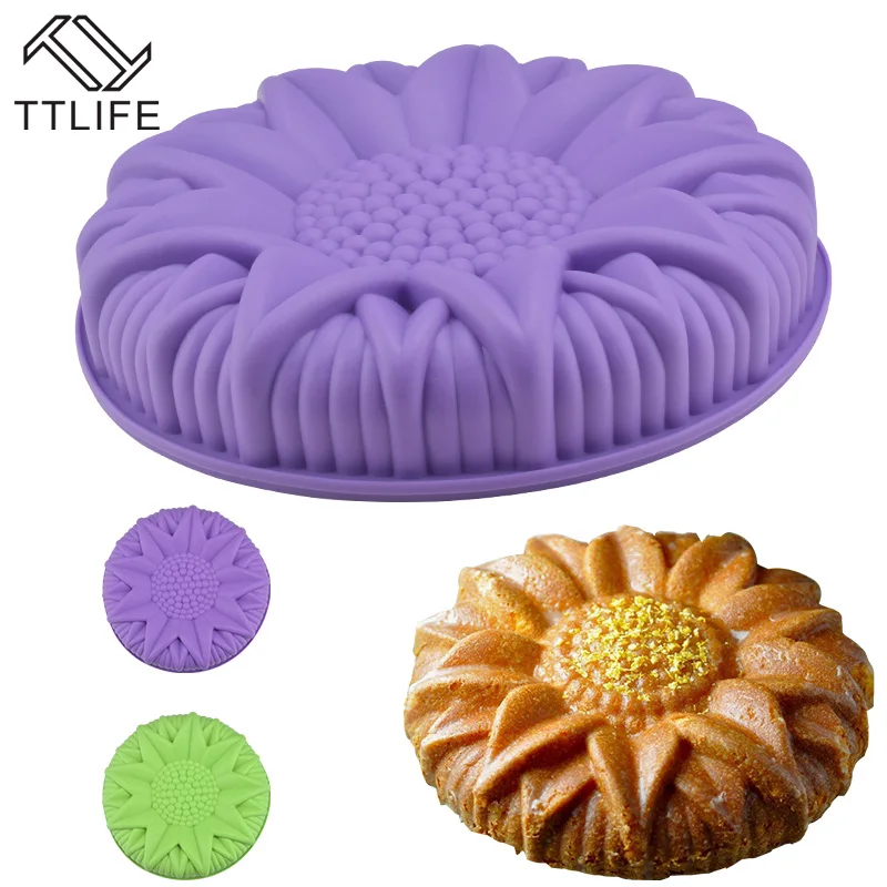 

TTLIFE DIY Silicone Cake Mold Bake Mold Sunflower Birthday Cake Mold Bread Pizza Baking Tray Wedding Cake Decoration Baking Tool