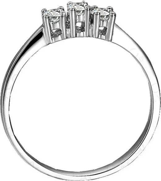 Lucky Стиль три Камни 0.3ct Блестящий синтетических алмазов женские свадебные Annversary кольцо Твердые Серебряное кольцо длиться вечно