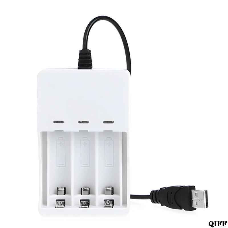 

Drop Ship&Wholesale 1.2V Universal Intelligent 3-Slot AA/AAA Ni-MH Ni-Cd Battery Charger USB Plug APR28