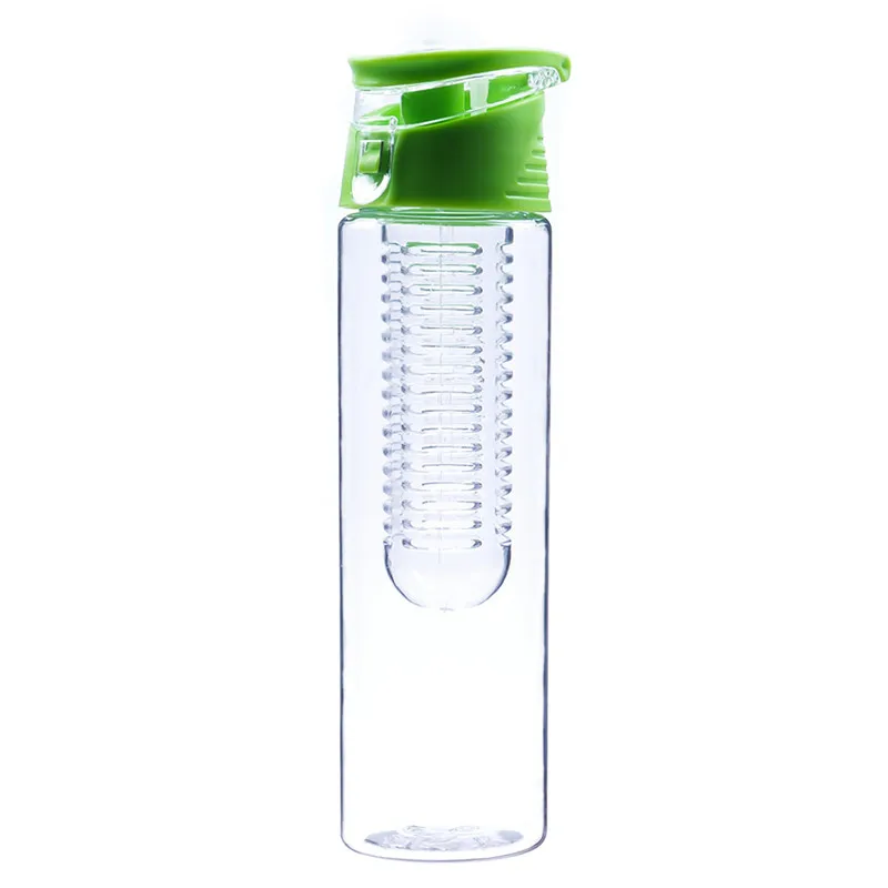 800 мл портативная бутылка для воды для заварки фруктов, Спортивная бутылка для лимонного сока, откидная крышка для стола, для кемпинга, путешествий, для кухни - Цвет: Зеленый
