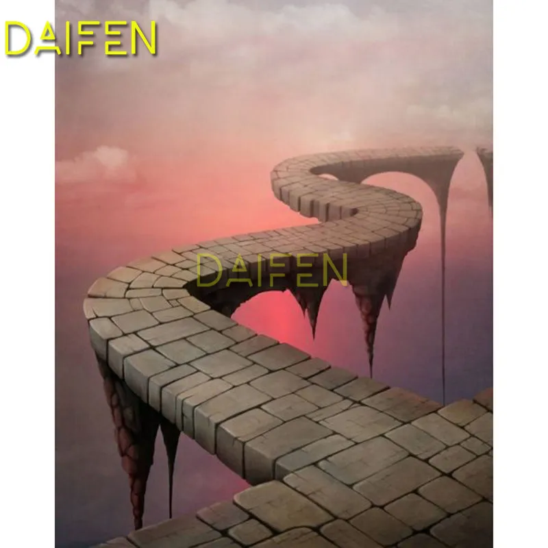 

DIY 3D Diamond painting Full Round Diamond mosaic Full Square Diamond embroidery Cross stitch road bridge in the air sky