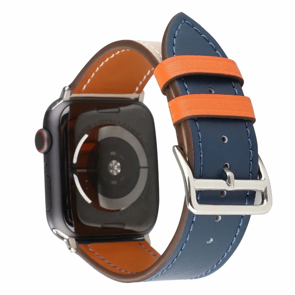 Ремешок-манжета для Apple Watch ремешок 44 мм 42 мм 40 мм 38 мм кожаный браслет ремень для iWatch серии 5 4 3 2 1 сменный ремешок для часов
