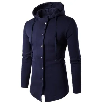 2017 Men Hoodies Mens Jacket Coat O Neck Six buckle Design Men