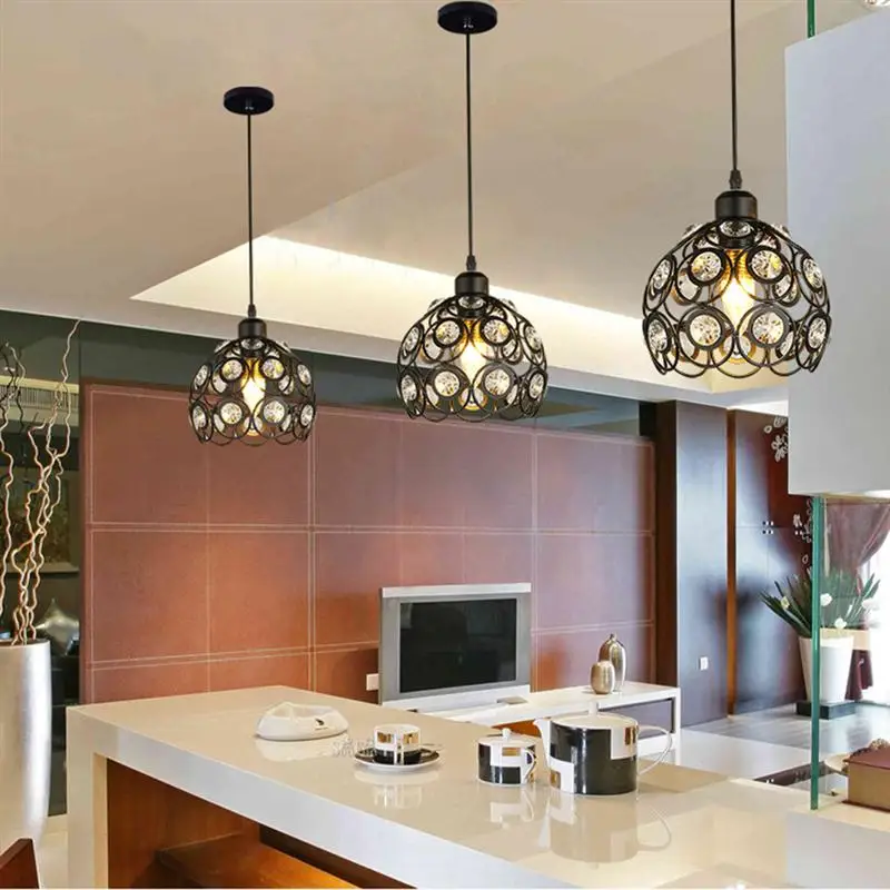

lLED Modern Pendant Light Kitchen Hanging Lights For Living Room Crystal Lamp Restaurant Bulbs Light Source